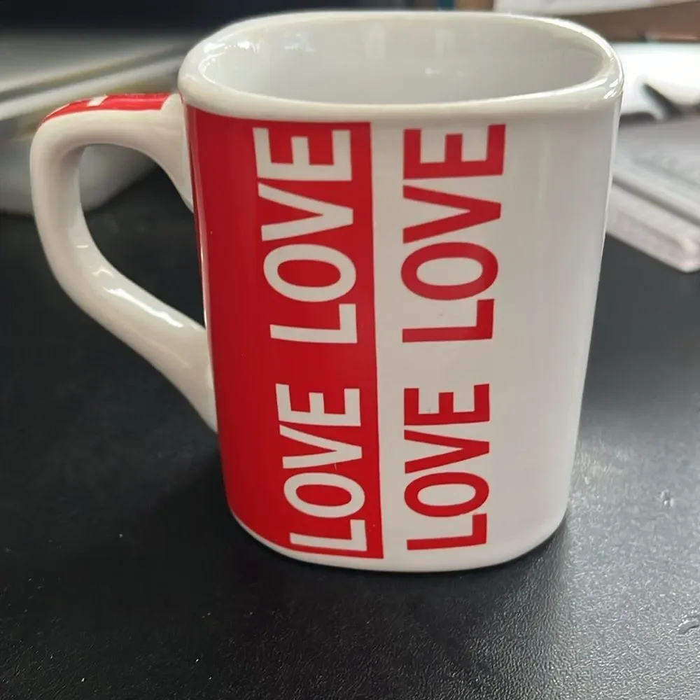 Unique square Love coffee cup mug